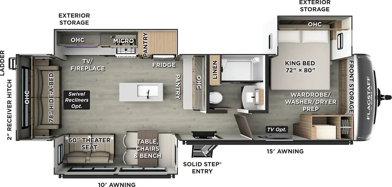 Flagstaff Classic Travel Trailers 832IKRL Floorplan
